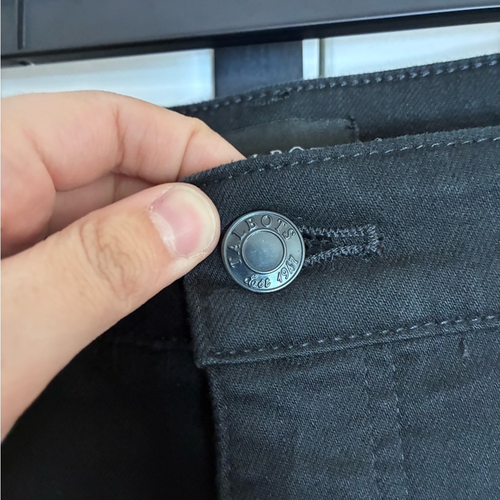 Talbots Deep Black Jeans Soft Material working pockets easy button zipper 16 - Picture 8 of 13